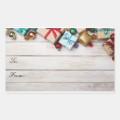Weihnachtsgeschenke Rechteckiger Aufkleber (Vorderseite)