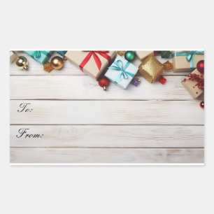 Weihnachtsgeschenke Rechteckiger Aufkleber