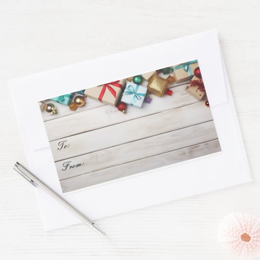 Weihnachtsgeschenke Rechteckiger Aufkleber (Umschlag)