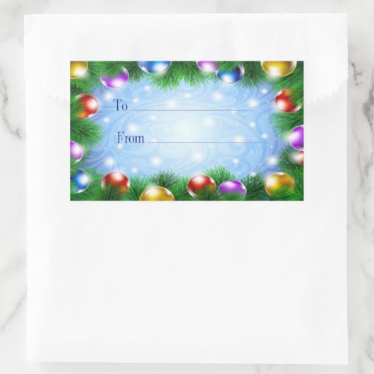 Weihnachtsgeschenke Rechteckiger Aufkleber (Tasche)