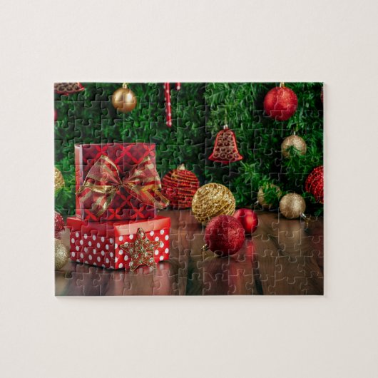 Weihnachtsgeschenke Red Jigsaw Puzzle (Horizontal)