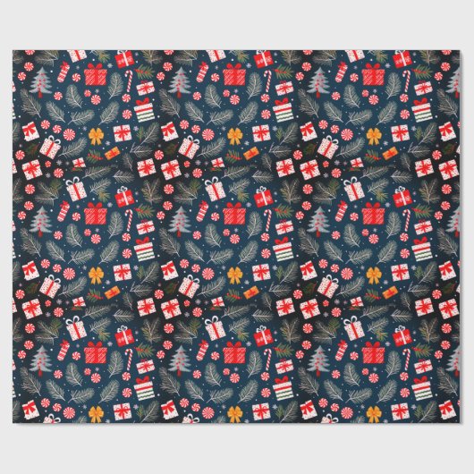 Weihnachtsgeschenke Ribbon Blume Geschenkpapier (Flach)