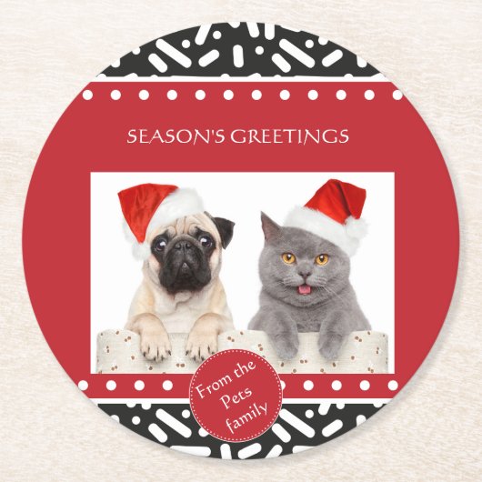 Weihnachtsgeschenke Runder Pappuntersetzer (Vorderseite)