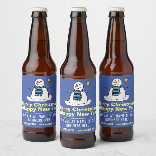 Weihnachtsgeschenke Spaß Snowman Beer Bottle Label Bierflaschenetikett (Flaschen)
