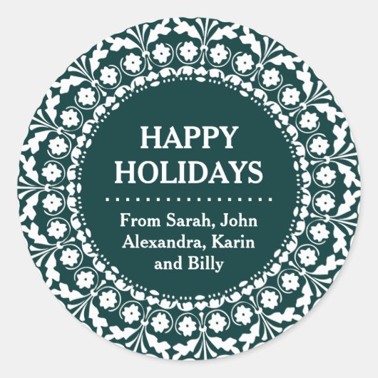 Weihnachtsgeschenke Sticker Traditioneller Folk Ar (Vorderseite)