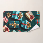 Weihnachtsgeschenke Stilvolle Wrap Gold Blue Red Badhandtuch Set (Handtuch)