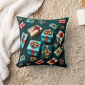 Weihnachtsgeschenke Stilvolle Wrap Gold Blue Red Kissen (Decke)