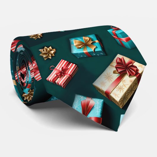 Weihnachtsgeschenke Stilvolle Wrap Gold Blue Red Krawatte (Gerollt)