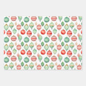 Weihnachtsgeschenke, Strümpfe und Ornamente Geschenkpapier Set (Vorderseite 3)