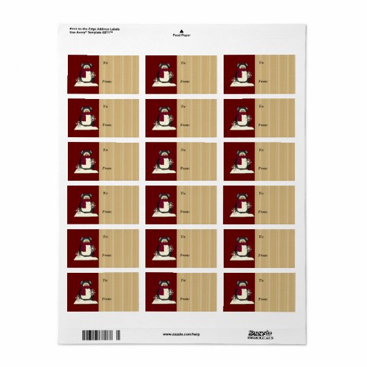 Weihnachtsgeschenke Tags Adressaufkleber (Vorne)