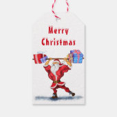 Weihnachtsgeschenke Tags Bodybuilder Weihnachtsman Geschenkanhänger (Rückseite)
