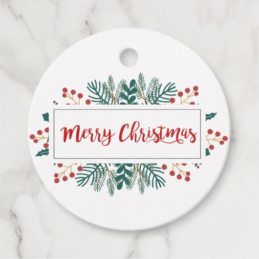 Weihnachtsgeschenke Tags | Frohe Weihnachtsschrift Geschenkanhänger (Vorderseite)