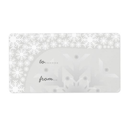 Weihnachtsgeschenke Tags - Icy Gray Snowflakes (Vorne)