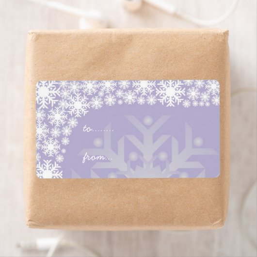 Weihnachtsgeschenke Tags - Lila Eisschneeflocken (Insitu)