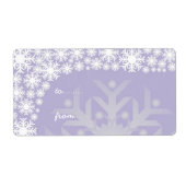 Weihnachtsgeschenke Tags - Lila Eisschneeflocken (Vorne)