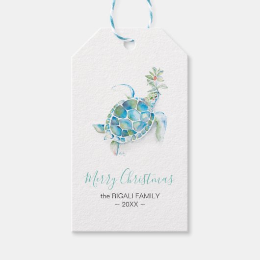Weihnachtsgeschenke Tags Niedlich Einfache Meeress Geschenkanhänger (Vorderseite)