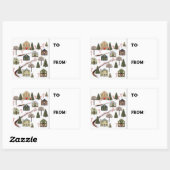 Weihnachtsgeschenke Tags Rechteckiger Aufkleber (Blatt)