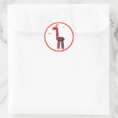Weihnachtsgeschenke Tags: Rote Giraffe Runder Aufkleber (Tasche)