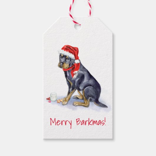 Weihnachtsgeschenke Tags - Rottweiler - Hundeschen Geschenkanhänger (Vorderseite)