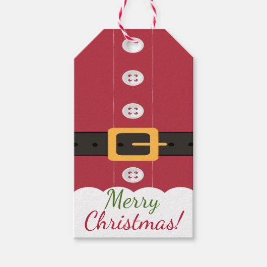 Weihnachtsgeschenke Tags | Santa Claus Anzug Geschenkanhänger (Vorderseite)