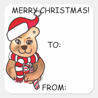 Weihnachtsgeschenke Tags, selbstbewusst Quadratischer Aufkleber