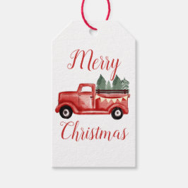 Weihnachtsgeschenke Tags Vintag Red Truck Geschenkanhänger