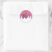 Weihnachtsgeschenke Tags: Zebra Runder Aufkleber (Tasche)