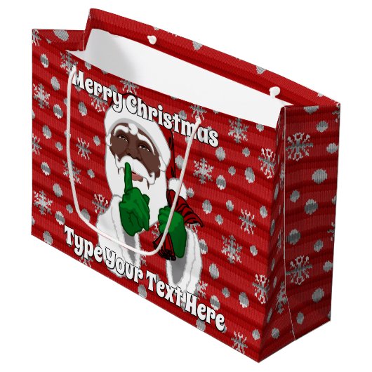 Weihnachtsgeschenke Taschen Afrikanischer Santa Ba Große Geschenktüte (Vorderseite Schrägansicht)