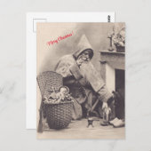 Weihnachtsgeschenke über den Feuerplatz Weihnachte Postkarte (Vorne/Hinten)