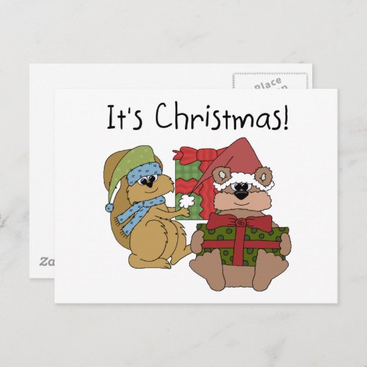 Weihnachtsgeschenke und Geschenke Feiertagspostkarte (Vorne/Hinten)