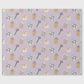 Weihnachtsgeschenke und lila Streifen Geschenkpapier (Flach)