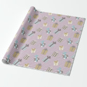 Weihnachtsgeschenke und lila Streifen Geschenkpapier (Ungerollt)