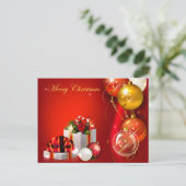 Weihnachtsgeschenke und Ornamente Feiertagspostkarte (Stehend Vorderseite)