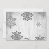 Weihnachtsgeschenke und Schneeflocken Fotokarte Feiertagskarte (Rückseite)