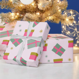 Weihnachtsgeschenke und Schneeflocken Moderne Weih Geschenkpapier