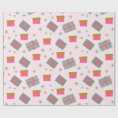 Weihnachtsgeschenke und Schneeflocken Moderne Weih Geschenkpapier (Flach)