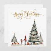 Weihnachtsgeschenke unter dem Baum Feiertagskarte (Vorne/Hinten)
