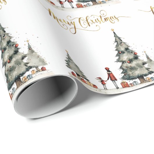 Weihnachtsgeschenke unter dem Baum Geschenkpapier (Rolleneckpunkt)