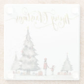 Weihnachtsgeschenke unter dem Baum Glasuntersetzer (Rückseite)