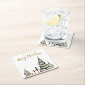 Weihnachtsgeschenke unter dem Baum Rechteckiger Pappuntersetzer (Vor Ort)