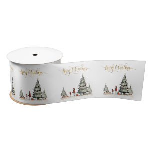 Weihnachtsgeschenke unter dem Baum Satinband