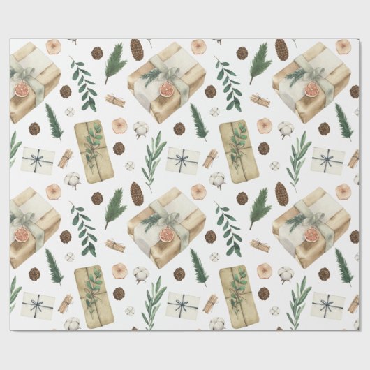 Weihnachtsgeschenke Vintage Art Wrapping Paper Geschenkpapier (Flach)
