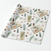 Weihnachtsgeschenke Vintage Art Wrapping Paper Geschenkpapier (Ungerollt)