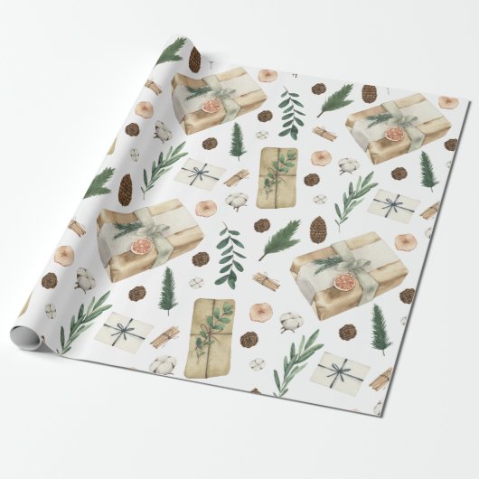 Weihnachtsgeschenke Vintage Art Wrapping Paper Geschenkpapier (Ungerollt)