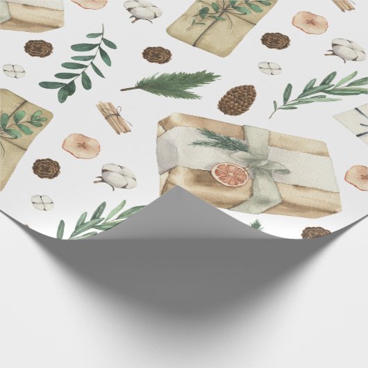 Weihnachtsgeschenke Vintage Art Wrapping Paper Geschenkpapier (Ecke)