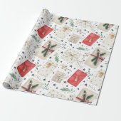 Weihnachtsgeschenke Vintage Art Wrapping Paper Geschenkpapier (Ungerollt)