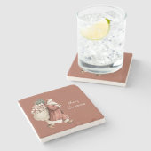 Weihnachtsgeschenke vom Weihnachtsmann Steinuntersetzer (Seitenansicht)