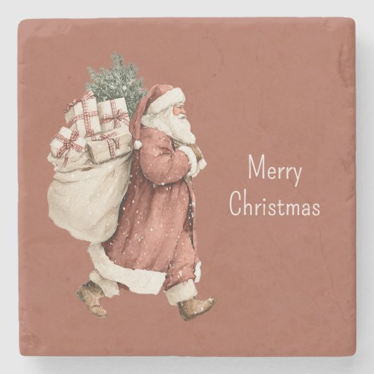 Weihnachtsgeschenke vom Weihnachtsmann Steinuntersetzer (Vorderseite)