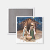 Weihnachtsgeschenke von Nativity Scene Magnet (Vorderseite/Rückseite)