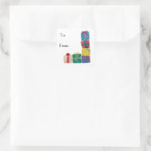 Weihnachtsgeschenke von und zu Geschenkklebern Quadratischer Aufkleber (Tasche)
